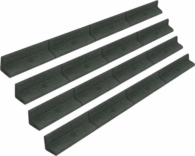 Monstershop Flexible Green Rubber Lawn Edging, Pack of 4 x 1.2m – 1