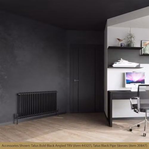 UK Radiators Black 2 Column Steel Horizontal Radiator H 600mm x W 988mm – 3