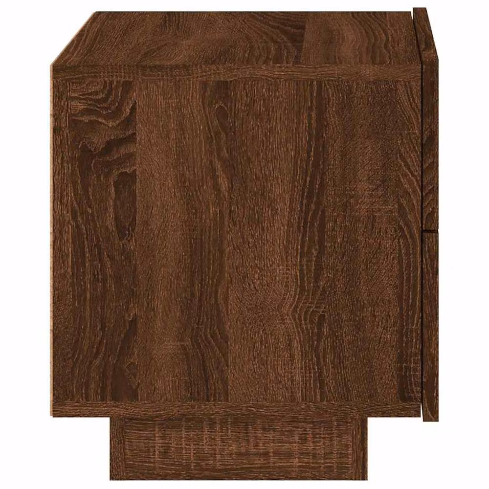 Berkfield Home Modern Bedside Cabinet with Integrated LED Lights in Brown Oak, W/D/H: 70 x 36 x 40.5 cm – 5