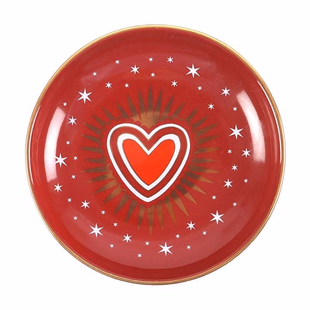Uniqueful Sacred Heart Ceramic Trinket Dish in Red – 3