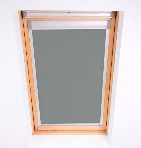 Bloc Blinds Blockout Skylight Blind for Velux Roof Windows, Pewter Grey, W: 77 cm, H: 140 cm – 1