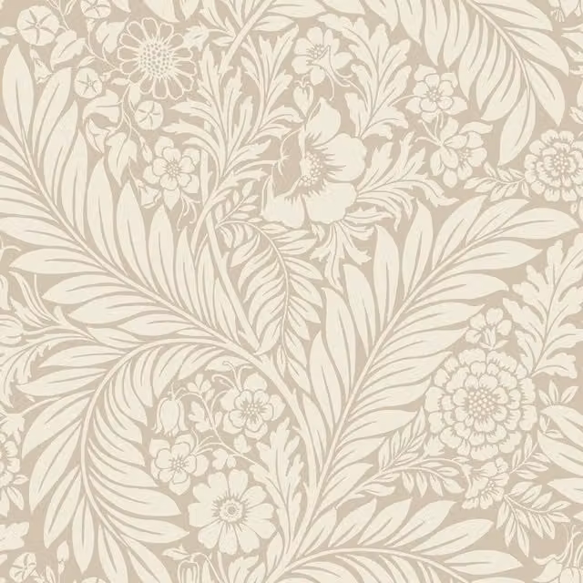Belgravia Florence Leaf Botanical Floral Wallpaper in Beige and Sand