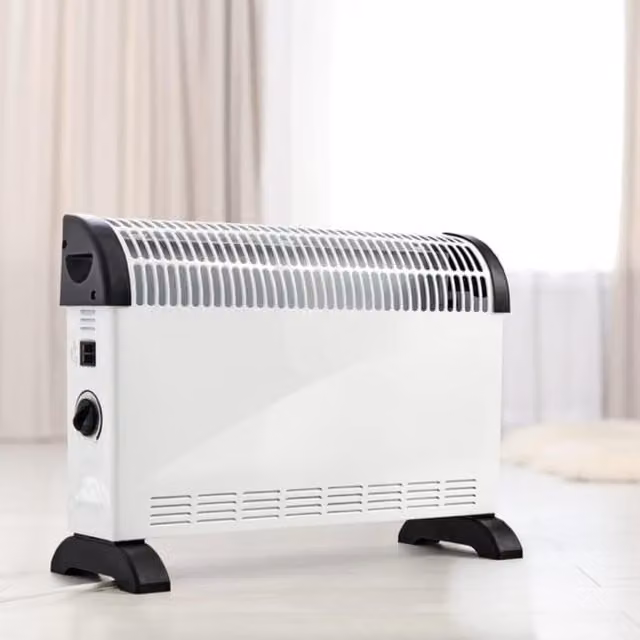 Dyzi Freestanding Convector Heater with Adjustable Thermostat in White