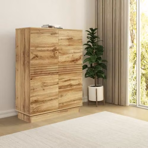 Dorel Home Toro Highboard with 2 Hinged Doors in Brown, H 120 x W 90 x D 38 cm
