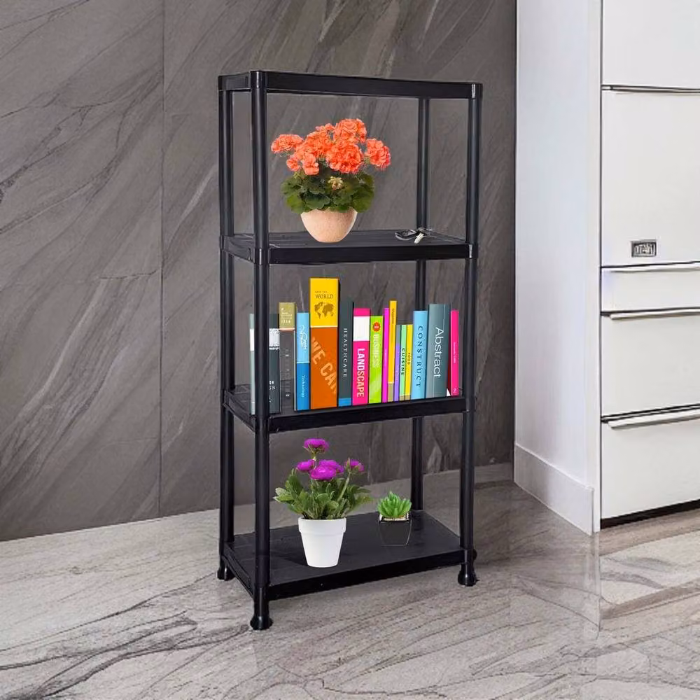 FORGEVIO Heavy Duty 4 Tier Plastic Garage Shelving in Black – 3