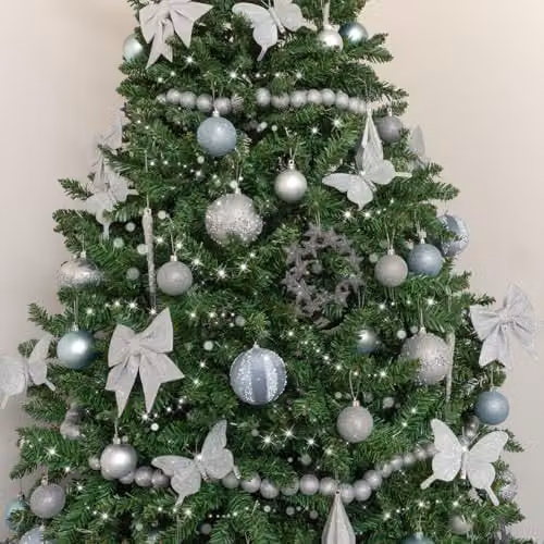 Melody Maison Set of 10 Blue Glitter Christmas Baubles – 3