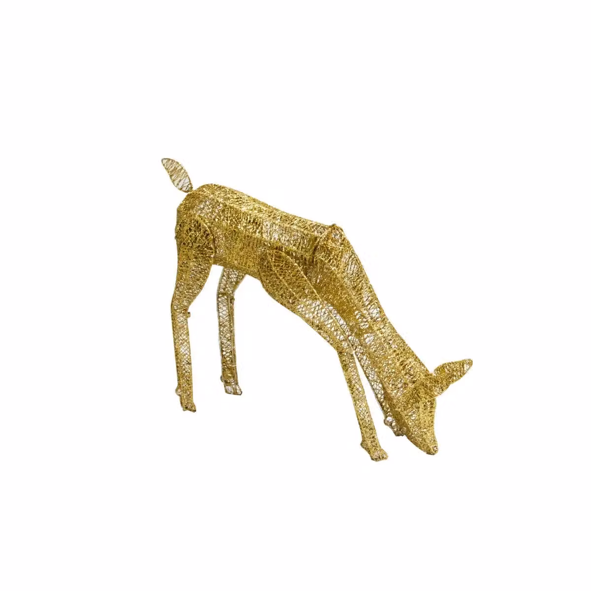 Monstershop Gold Grazing Doe Light Up Reindeer with Ice White LED, Height: 61 cm – 2