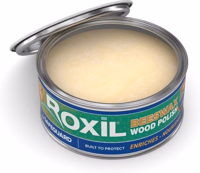 Roxil Natural Beeswax Wood Polish, Transparent, 300g