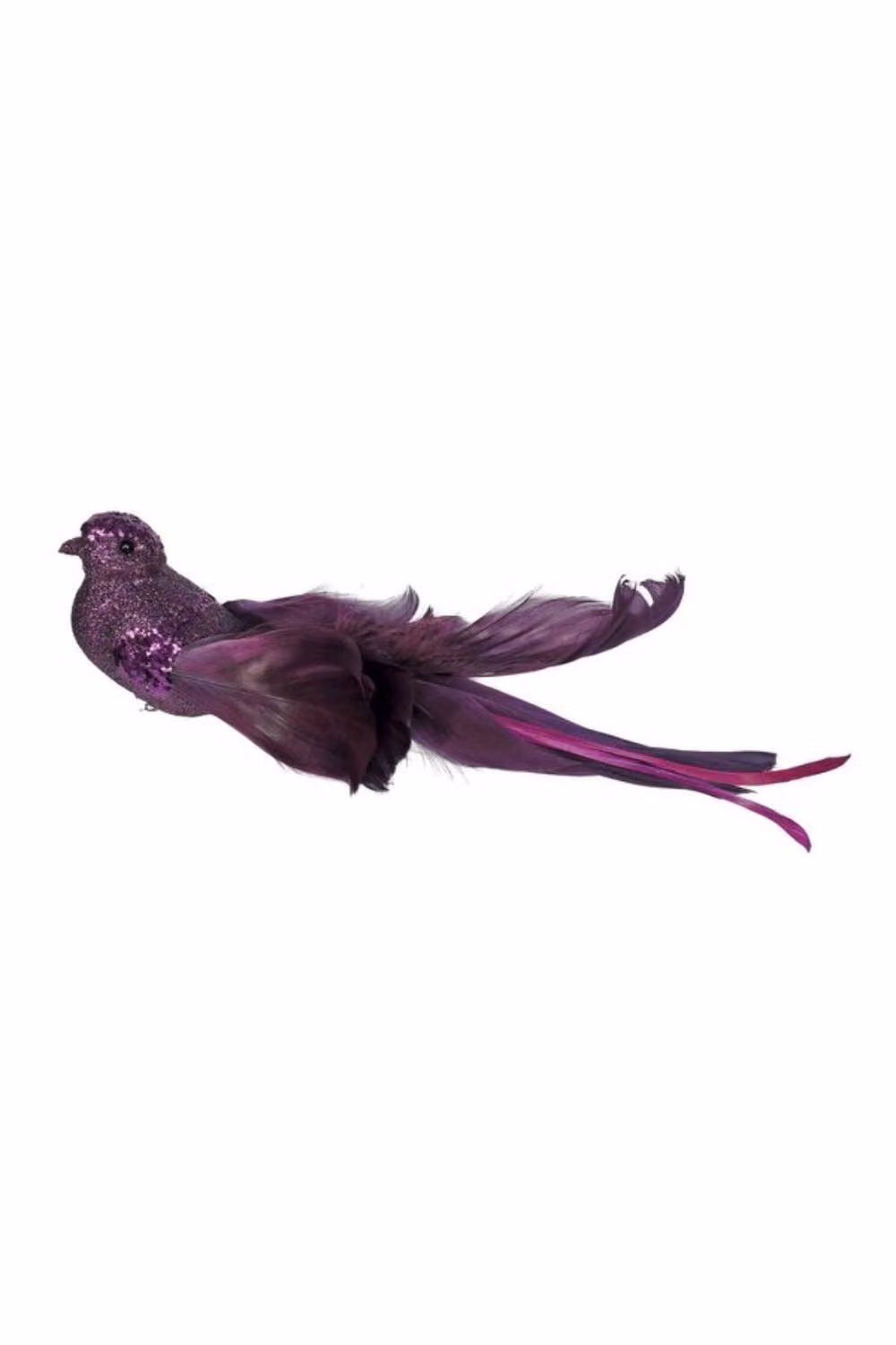 KDMD Purple Glitter Bird Figures with Clip, 4 Pack, Height: 23 cm – 2