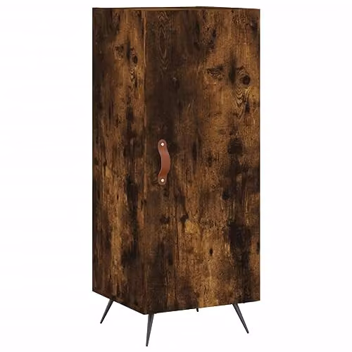 vidaXL Modern Sideboard in Smoked Oak, Brown Engineered Wood, W/D/H: 34.5 x 34.5 x 90 cm