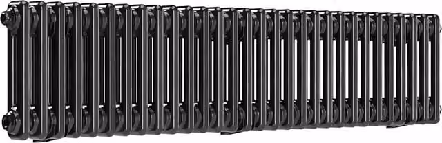Lux Heat Horizontal Column Radiator in Black Nickel Lacquer, H 30.0 cm x W 137.0 cm