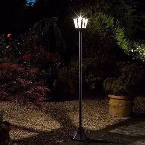 Marco Paul Black Steel Solar Powered Victorian Lamp Post, Height: 170 cm – 1