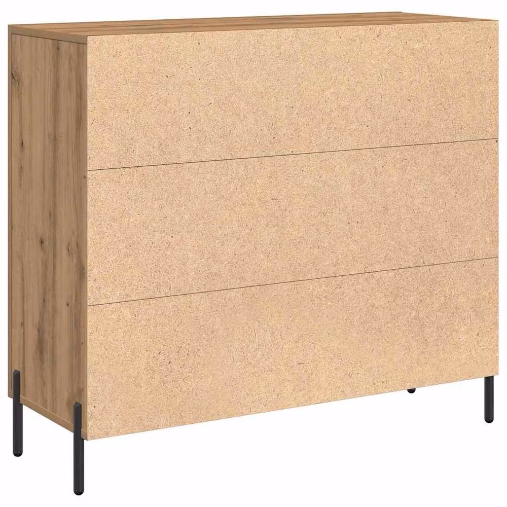 Berkfield Home Modern Artisan Oak Sideboard in Brown, W/D/H: 90 x 34 x 80 cm – 3