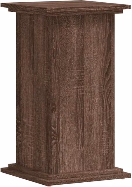 Berkfield Home Modern Plant Stand in Brown Oak, W/D/H: 33 x 33 x 60 cm
