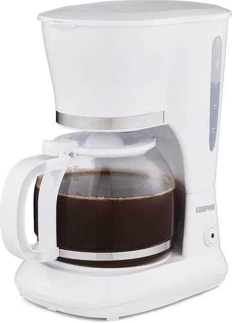 Geepas Filter Coffee Machine with Glass Jug and Auto Shut-Off, 1.5 l, White – 1