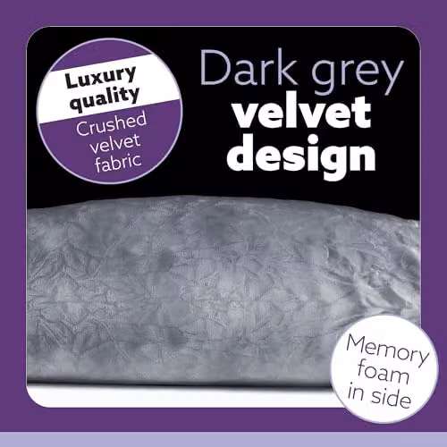 Aamira J Shaped Memory Foam Pregnancy Maternity Pillow with Velvet Cover, Grey, W/D/H: 140 x 70 x 20 cm – 5