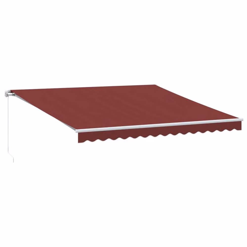 Berkfield Home Manual Retractable Folding Arm Awning with LED in Red, W: 400 cm, D: 350 cm – 2