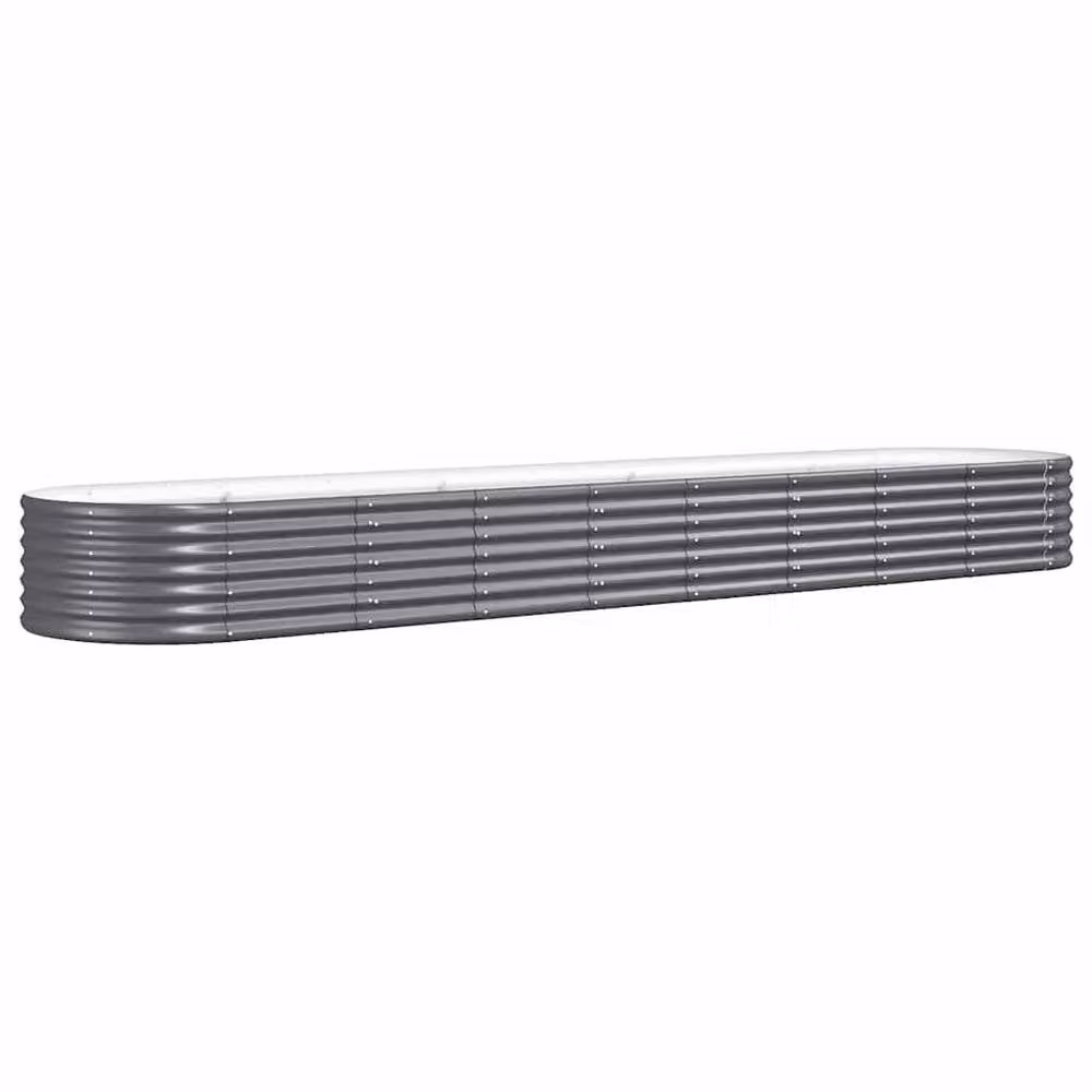 Berkfield Home Garden Raised Bed in Anthracite Powder-coated Steel, W/D/H: 368 x 80 x 36 cm – 3