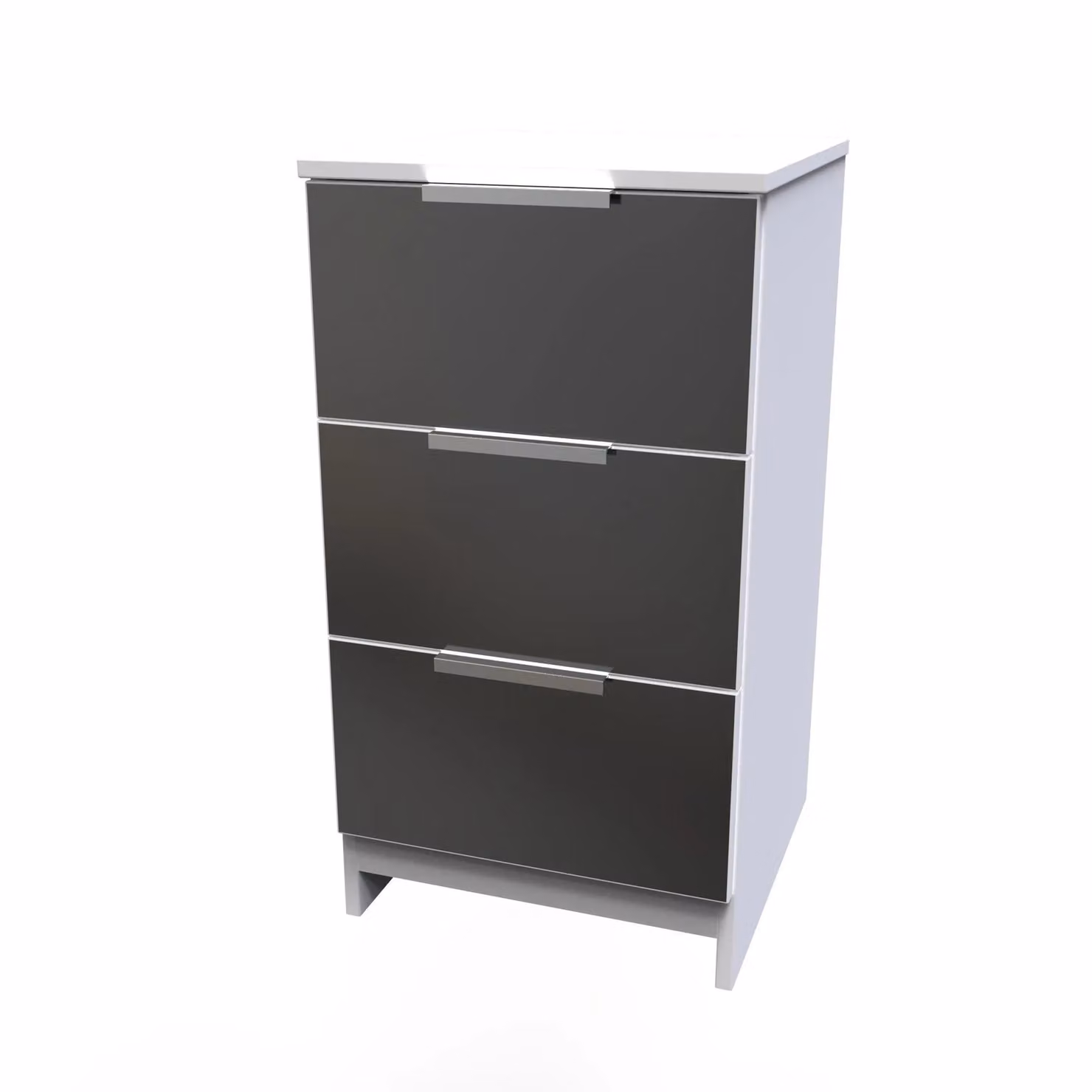 Ready Assembled 2 U Dover 3 Drawer Bedside Cabinet in Black – 2
