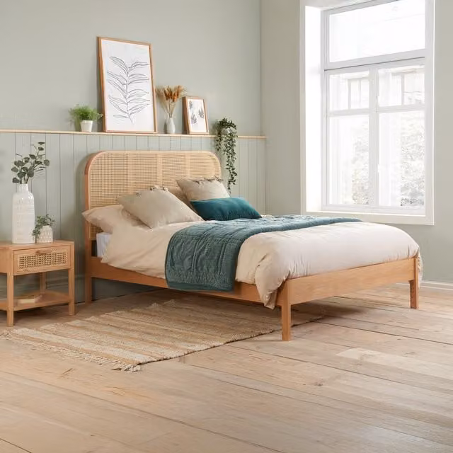 Birlea Margot Rattan Bed in Oak Brown
