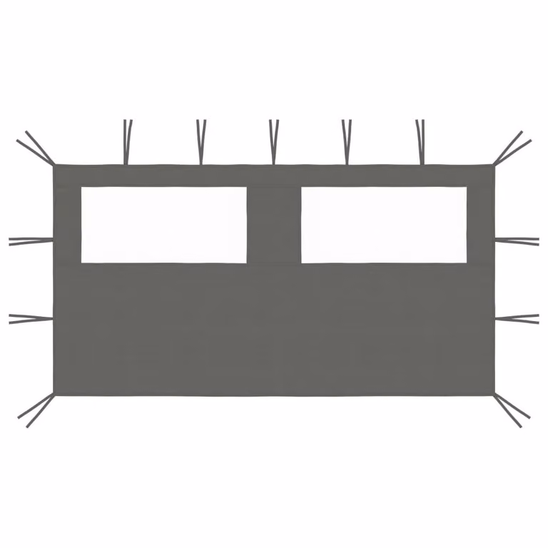 Berkfield Home Gazebo Sidewall with Windows, Anthracite Grey, W: 400 cm, D: 200 cm, H: 200 cm