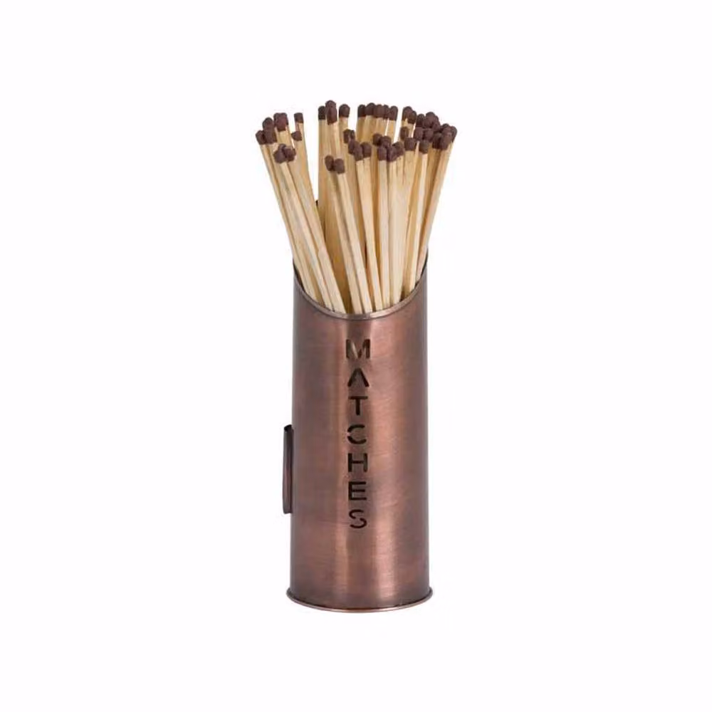 Lemon Pavilion Furniture and Decor Metal Logs and Kindling Buckets and Matchstick Holder in Bronze, W: 34 cm, D: 34 cm, H: 32 cm – 3