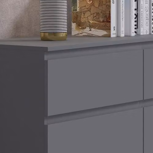 FWStyle Carlton Matt Dark Grey 6 Drawer Chest of Drawers W/D/H: 120 x 40 x 77 cm – 4