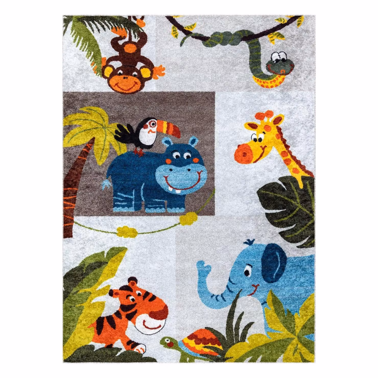 RugsX Junior Kids Motif Rug in Grey and Multicolour, W: 140 cm, L: 190 cm – 2