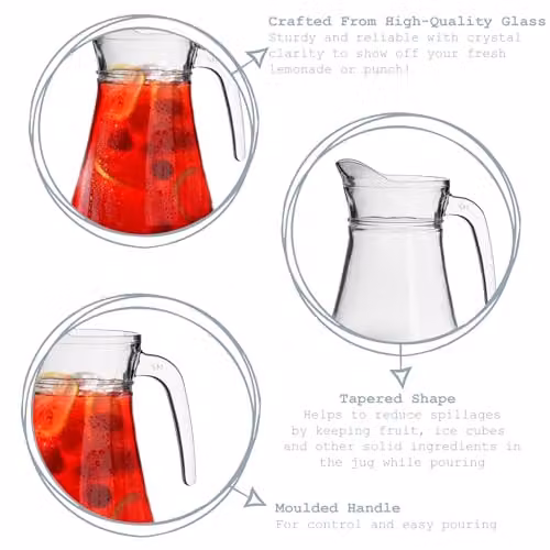 Argon Tableware Brocca Glass Water Jug, 1.5 l, Transparent – 2
