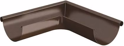 Lindab Brown Galvanised Steel Half Round Gutter External Angle 90, 150mm