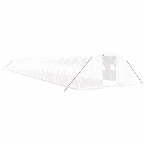 vidaXL Greenhouse with Steel Frame, White, W: 24 m, D: 4 m, H: 2 m – 1