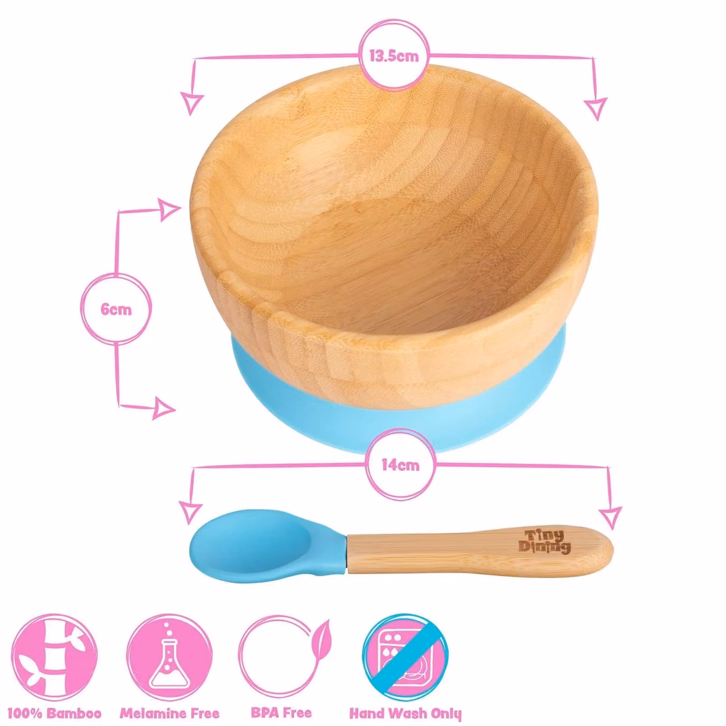 Tiny Dining Bamboo Baby Suction Bowl and Spoon Set in Orange – 2