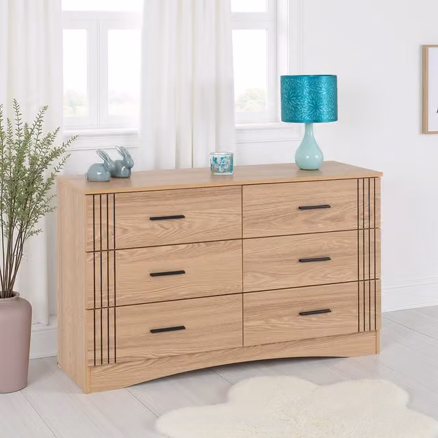Seconique Tessa 3 Drawer Chest of Drawers in Natural Oak