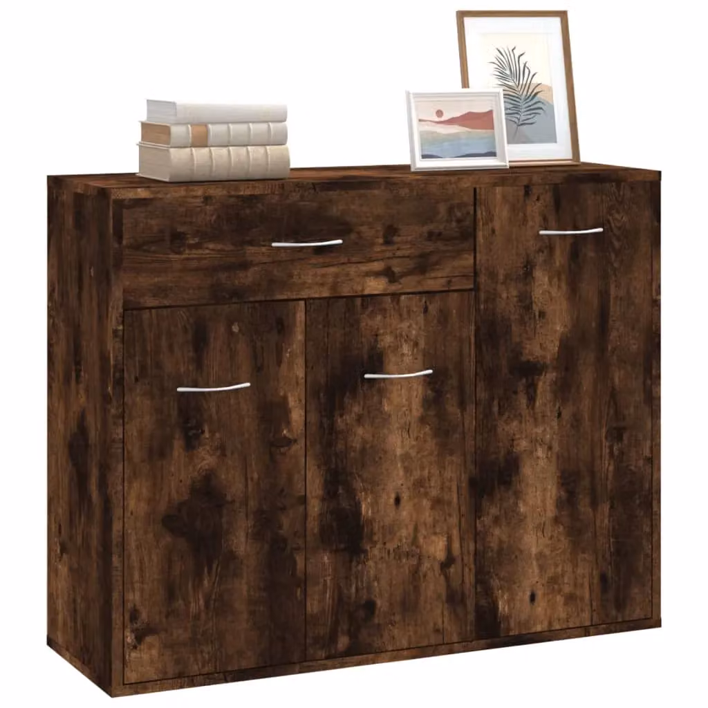 Berkfield Home Smoked Oak Sideboard in Brown, W/D/H: 88 x 30 x 70 cm – 3