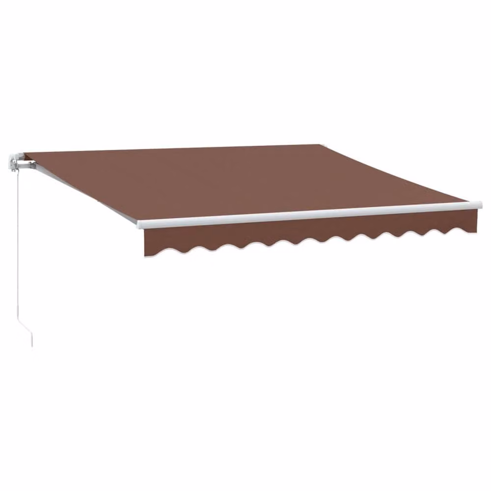 Berkfield Home Manual Retractable Folding Arm Awning in Brown, W: 300 cm, D: 250 cm – 2