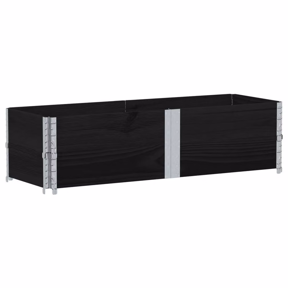 Berkfield Black Wooden Raised Bed Planter with Galvanised Steel, W: 150 cm, D: 50 cm, H: 50 cm – 2