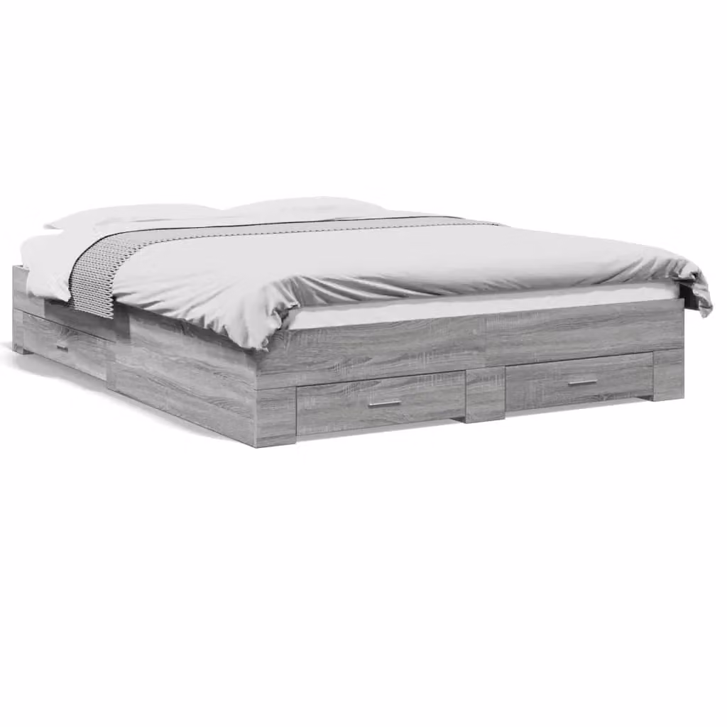 Berkfield Home King Size Bed Frame with Drawers in Grey Sonoma, W/D/H: 150 x 200 cm – 2