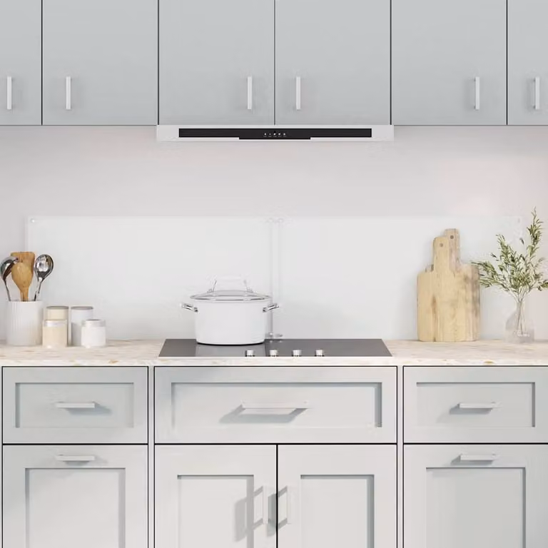 Berkfield Home Kitchen Backsplash 2-Piece Set, Transparent Tempered Glass, W: 80 cm, H: 50 cm