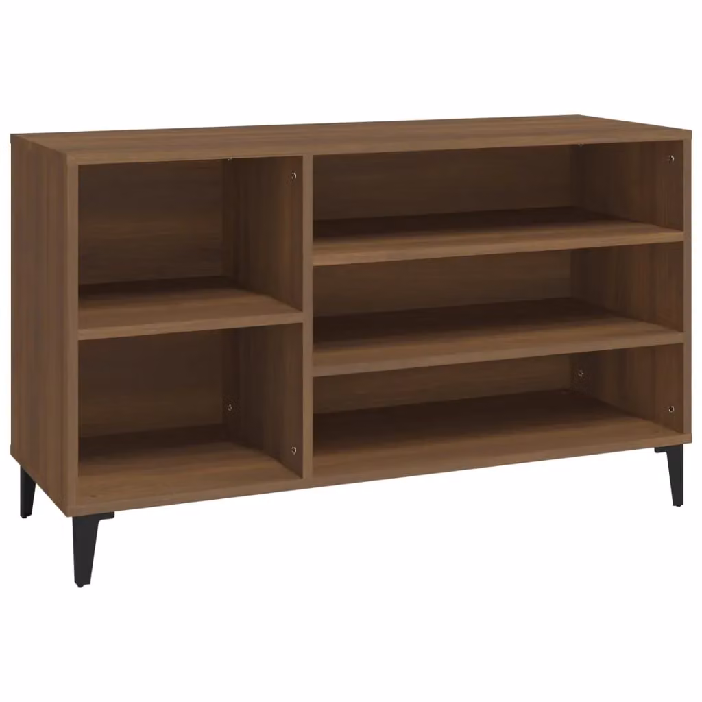 Berkfield Home Brown Oak Shoe Cabinet with Integrated Seat, W/D/H: 102 x 36 x 60 cm – 2