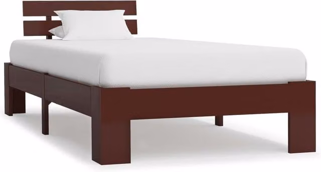 Berkfield Home Modern Solid Pine Wood Bed Frame, Brown, W: 90 cm, L: 200 cm – 1