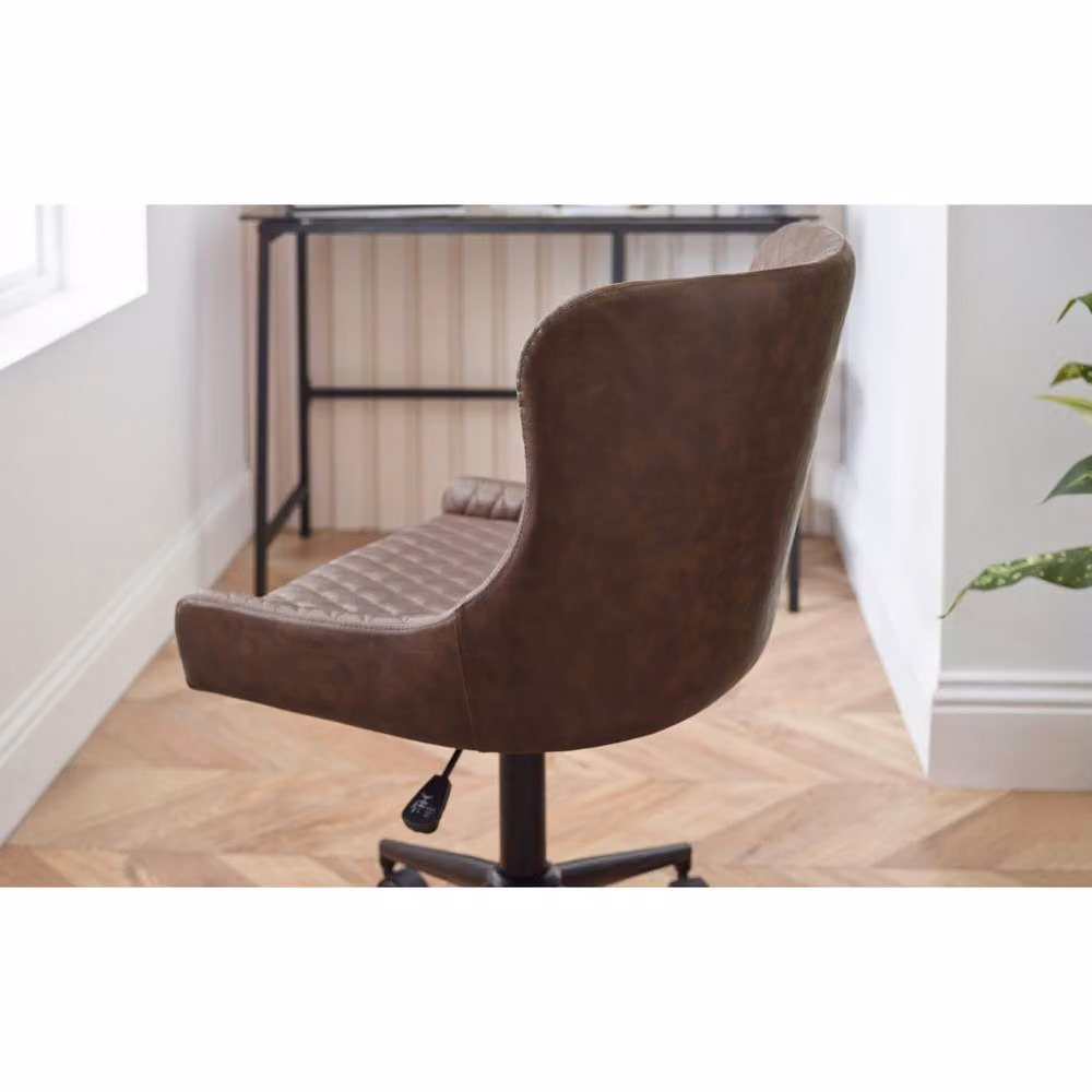 Cheshire Lochlan Executive Office Chair in Brown Faux Leather – 5
