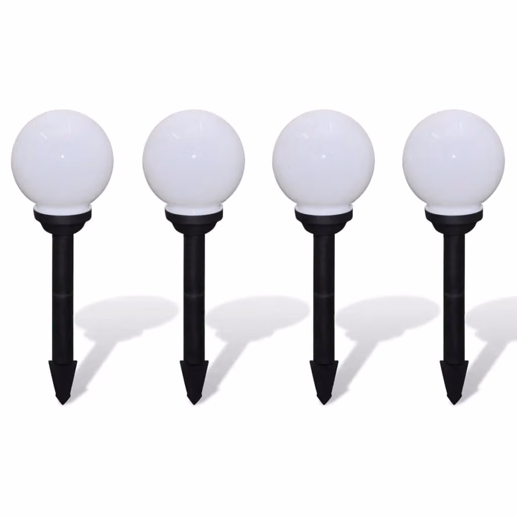 Berkfield Home Solar LED Outdoor Pathway Lamps with Ground Spike, 4 Pack, White, Height: 15 cm – 2