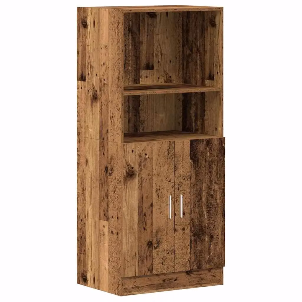 Berkfield Home Rustic Kitchen Cabinet in Brown, H 131.5 x W 57 x D 41.5 cm – 1