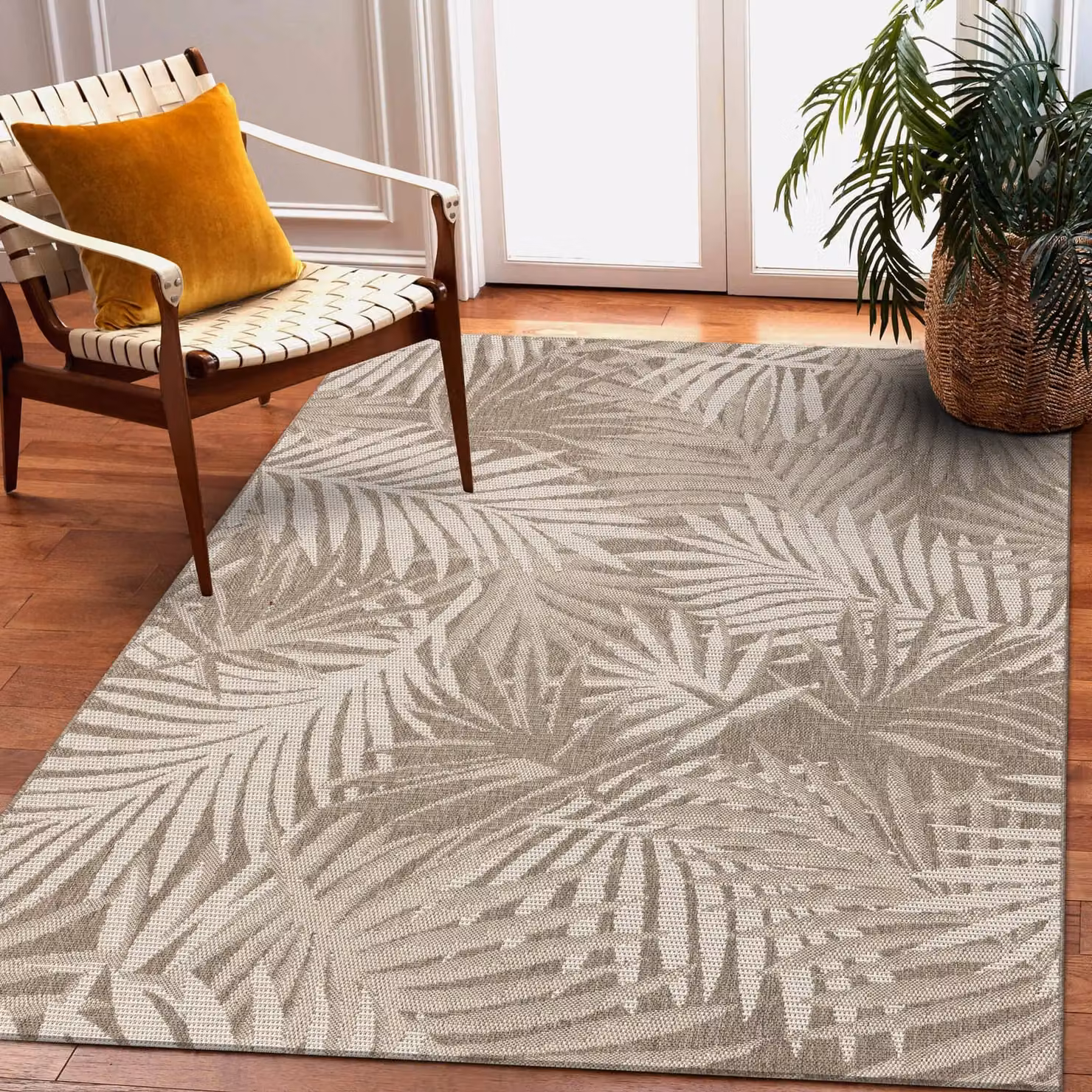 RugsX Floorlux Floral Rug in Beige, W: 80 cm, L: 150 cm – 2