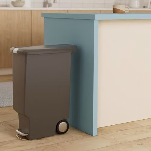 simplehuman CW1363 40L Slim Recycling Kitchen Pedal Bin with Lid Lock and Silent Soft Close Lid in Grey Plastic, W: 26.0 cm, H: 64.0 cm, D: 49.0 cm – 2