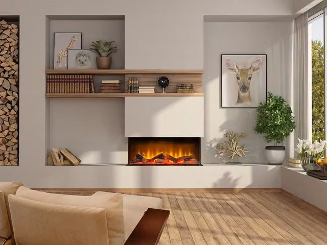 Acantha Aspire 75 Panoramic Media Wall Electric Fire in Black – 1