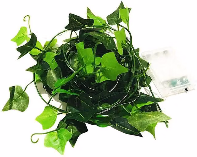 SPETLEK Green LED Ivy Leaf Garland Fairy String Lights with Warm White Glow, 10m