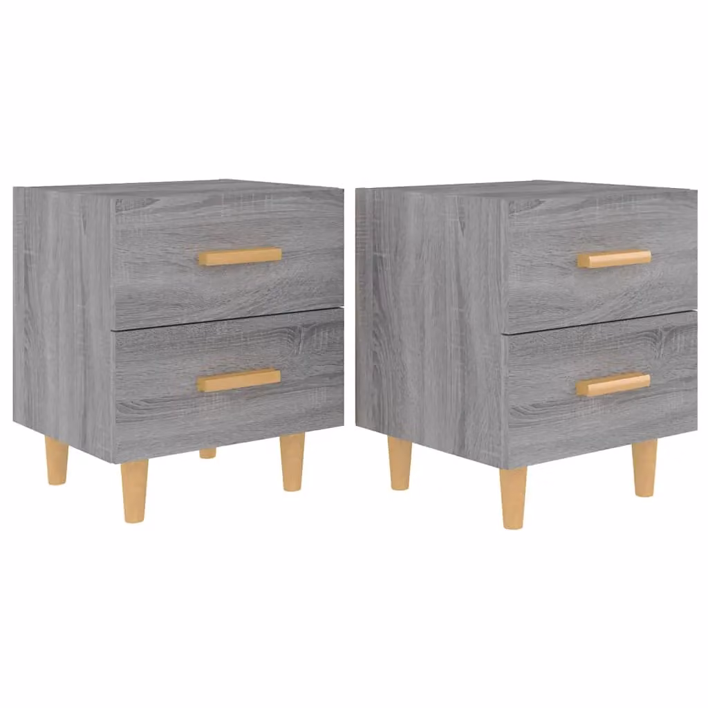 Berkfield Home Bed Cabinets, 2 Piece, Grey Sonoma, W: 40 cm, D: 35 cm, H: 47.5 cm – 2