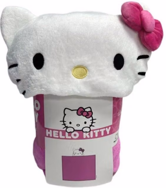 Hello Kitty Rose 3D Cosplay Hooded Fleece Throw Blanket in Pink, W: 120 cm, D: 150 cm