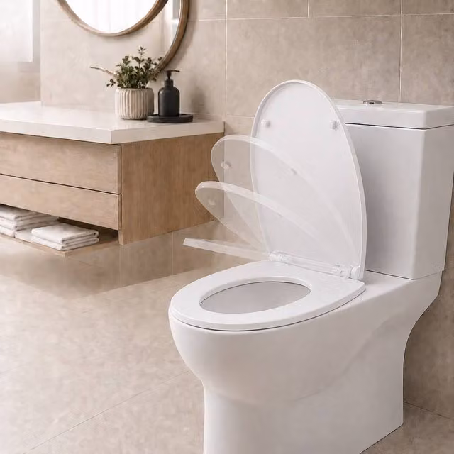 Futura D-Shaped Soft Close Toilet Seat with Quick Release in White, 50 cm